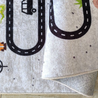 Dětský kusový koberec HONOR New - Putování za zvířátky - šedý