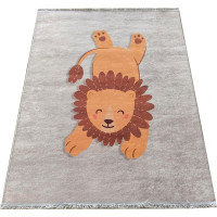 Dětský kusový koberec HONOR New - Lev - šedý