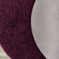 Moderní koberec SHAGGY CAMIL kulatý - tmavě fialový
