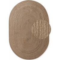 Kusový koberec Jute Braided 106006 Grey Brown ovál