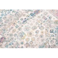 Kusový koberec AZUR vintage - šedý/růžový/modrý, 60x100 cm