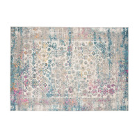 Kusový koberec AZUR vintage - šedý/růžový/modrý, 60x100 cm