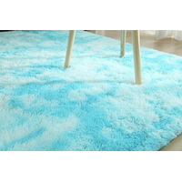 Plyšový koberec SILK Ombre - MODRÝ