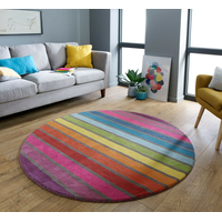 Ručně všívaný kusový koberec Illusion Candy Multi circle
