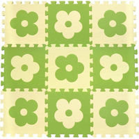 Pěnové BABY puzzle Zelené kytičky B (29,5x29,5)