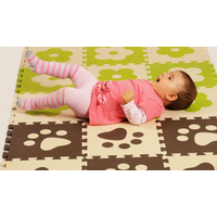 Pěnové BABY puzzle Zelené kytičky B (29,5x29,5)
