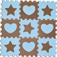 SUN TA TOYS Pěnové puzzle Hvězdy a srdce modré S4 (30x30)