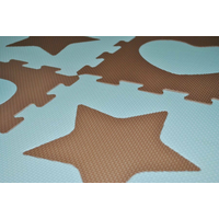 SUN TA TOYS Pěnové puzzle Hvězdy a srdce modré S4 (30x30)