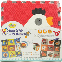 BABY GREAT Pěnové puzzle Zvířata šedá-červená SX (30x30)