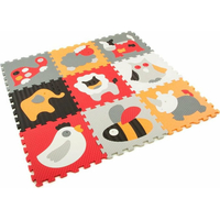 BABY GREAT Pěnové puzzle Zvířata šedá-červená SX (30x30)