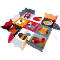 BABY GREAT Pěnové puzzle Zvířata šedá-červená SX s okraji