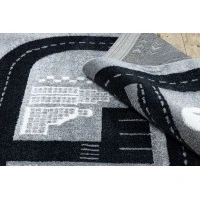 Dětský kusový koberec Fun Track grey