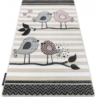Dětský kusový koberec Petit Birds cream