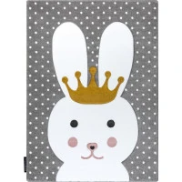 Dětský kusový koberec Petit Bunny grey