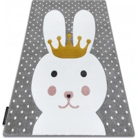 Dětský kusový koberec Petit Bunny grey