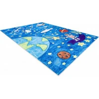 Dětský kusový koberec Bambino 2265 Rocket Space blue