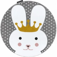 Dětský kusový koberec Petit Bunny grey kulatý