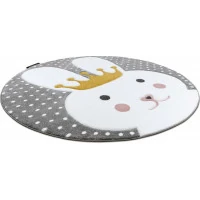 Dětský kusový koberec Petit Bunny grey kulatý