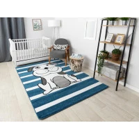 Dětský kusový koberec Petit Puppy blue