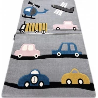 Dětský kusový koberec Petit Toys cars grey