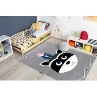 Dětský kusový koberec Petit Raccoon mukki grey