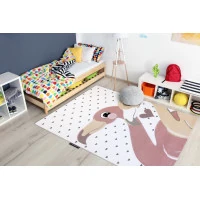 Dětský kusový koberec Petit Flamingos hearts cream