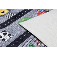 Dětský kusový koberec Bambino 2092 Streets cars anthracite