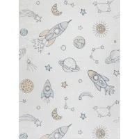 Dětský kusový koberec Bambino 1278 Space rocket cream