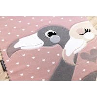 Dětský kusový koberec Petit Flamingos hearts pink