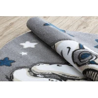Dětský kusový koberec Petit Elephant stars grey kruh