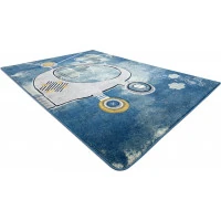 Dětský kusový koberec Petit Helicopter blue