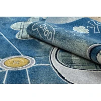 Dětský kusový koberec Petit Helicopter blue