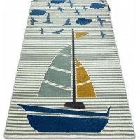 Dětský kusový koberec Petit Sail boat green