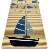 Dětský kusový koberec Petit Sail boat gold