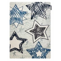 Dětský kusový koberec Petit Stars blue