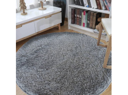 Moderní koberec SHAGGY CAMIL kulatý - šedý