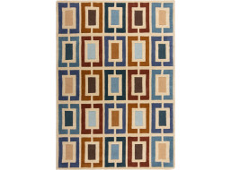 Ručně všívaný kusový koberec Illusion Retro Blocks Blue/Multi