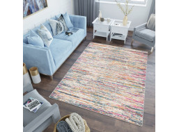 Kusový koberec AZUR static - šedý/růžový/modrý