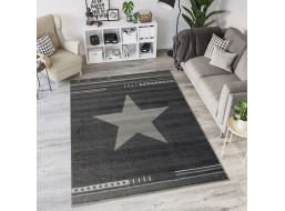 Moderní kusový koberec MAROKO - CENTER STAR antracitový L916A