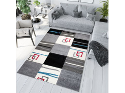 Kusový koberec JÁVA Tiles - šedý/červený