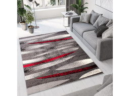Kusový koberec TAPIS Linocut - šedý/červený