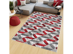 Kusový koberec MAYA Stripes - červený/šedý