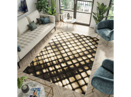 Kusový koberec FIESTA Grid - žlutý