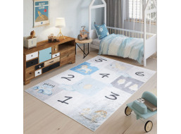 Dětský koberec EMMA - Počítání - modrý