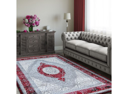 Kusový koberec Ordu - červenošedý