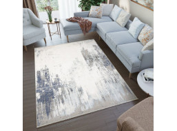 Kusový koberec RIVOLI Haze - světle béžový/modrý