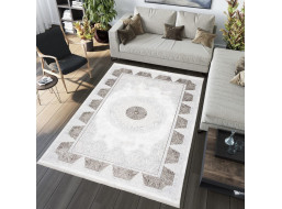 Kusový koberec SAHARA Circle - krémový/hnědý