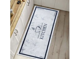 Běhoun do kuchyně KITCHEN - Káva - bílý