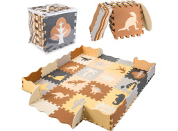 Pěnová puzzle podložka/ohrádka 36 prvků - Dinosauři - 143 cm x 143 cm x1 cm
