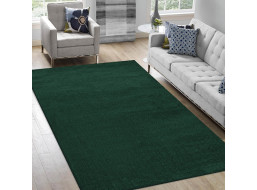 Kusový koberec WAVE Uni - tmavě zelený